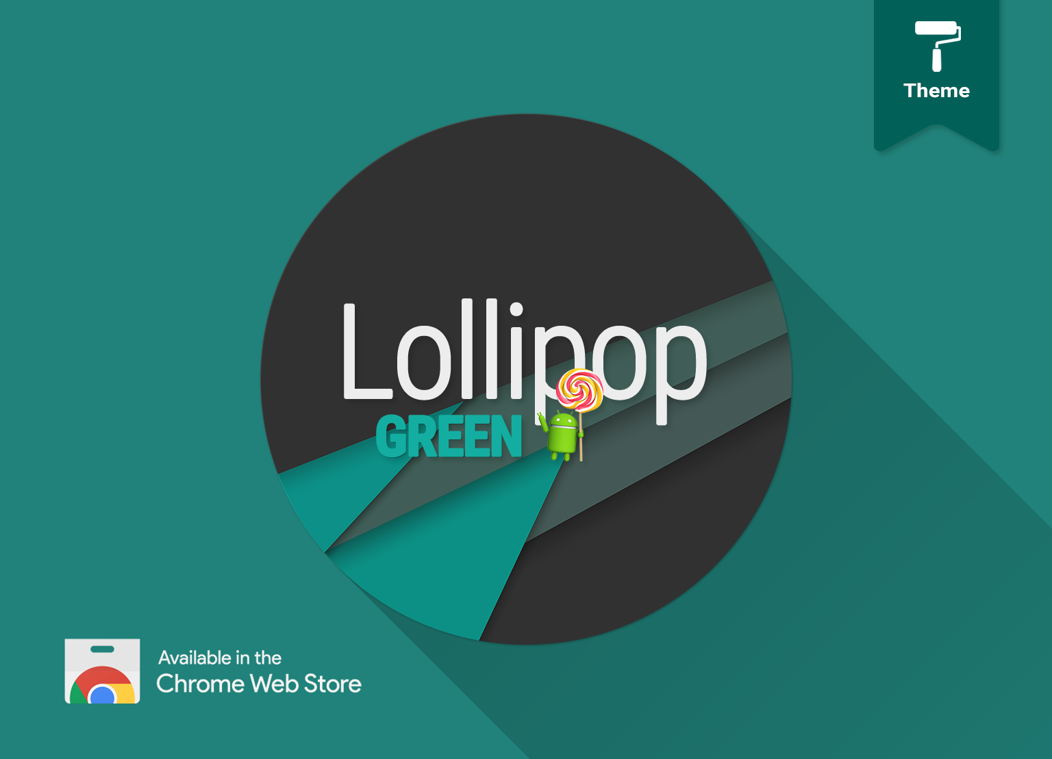 Lollipop Green Chrome desktop theme preview