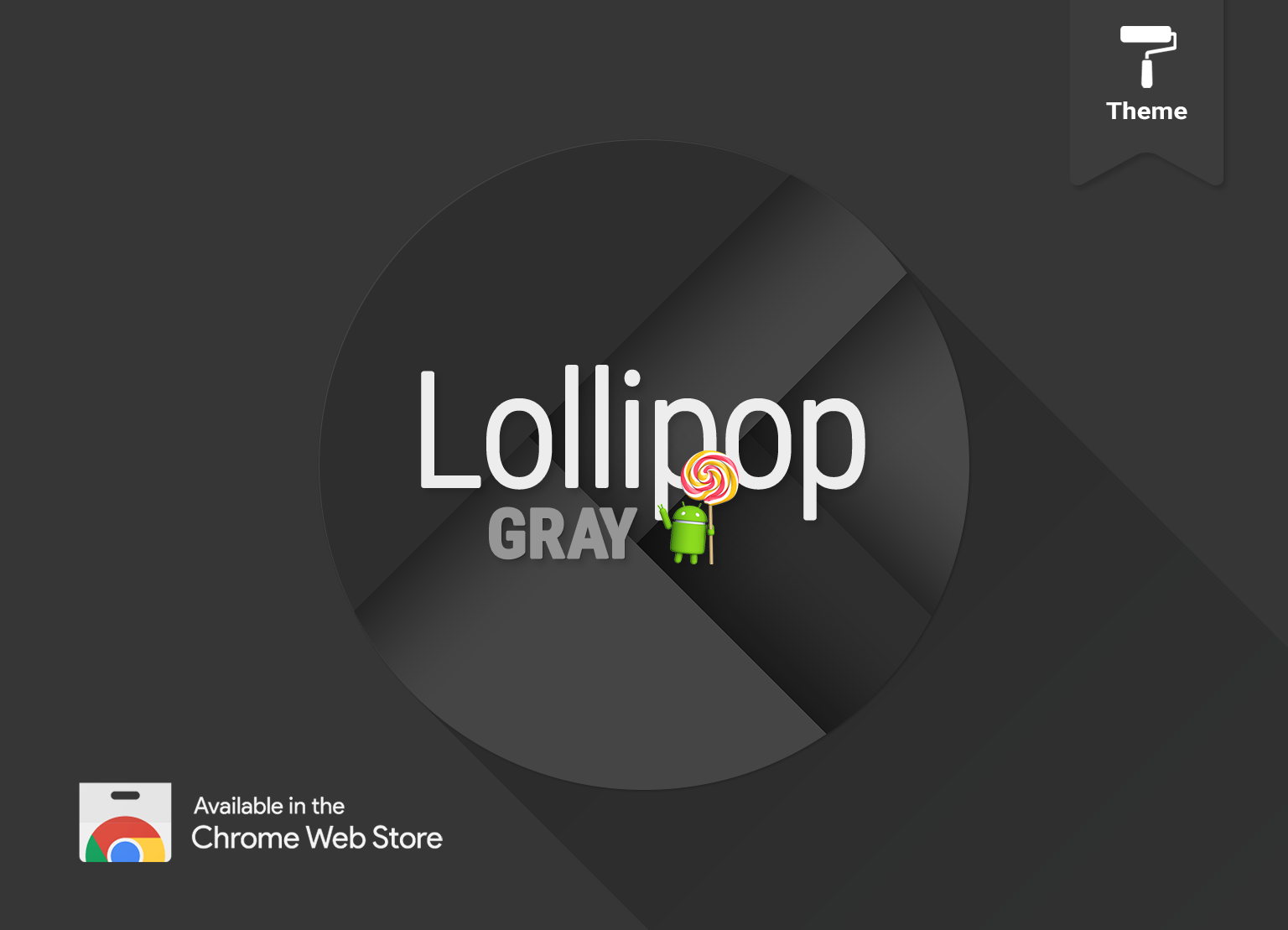 Lollipop Grey Chrome desktop theme preview