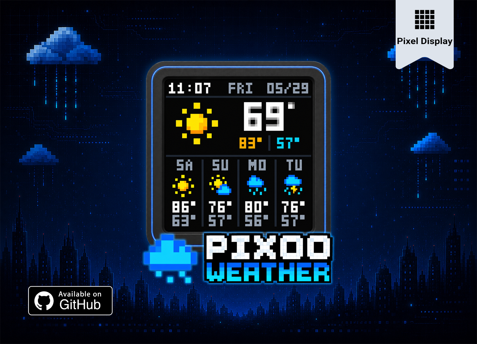 PIXOO Weather pixel weather display preview